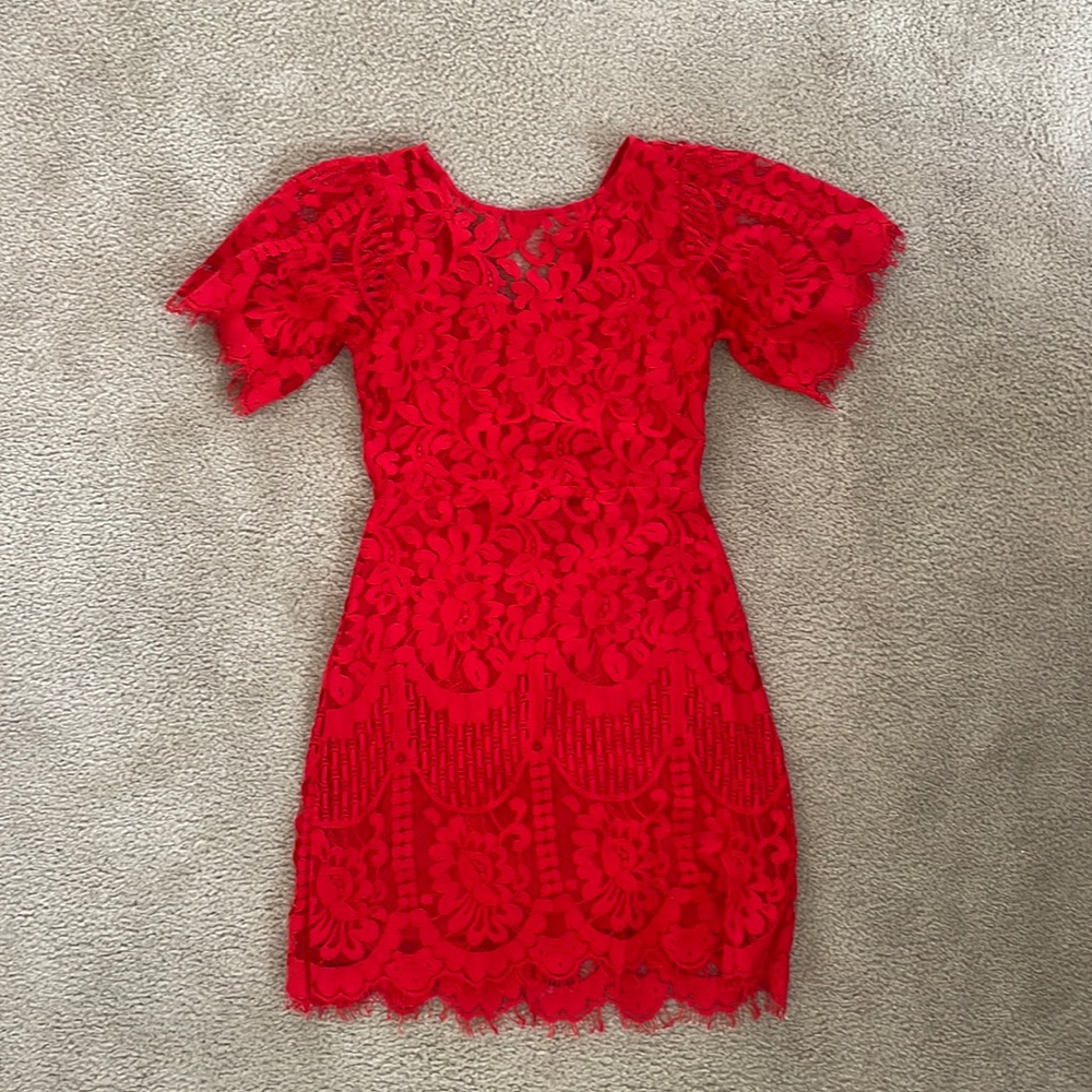 Lulu’s Red Lace Dress